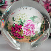 衡水内画水晶球 工笔牡丹吉祥富贵