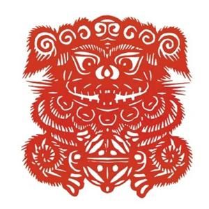 猪抱金铃_河北蔚县特色剪纸文化猪抱金铃