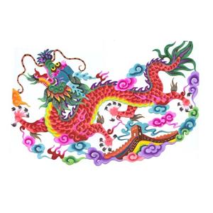 彩色剪纸 龙腾九州_河北蔚县特色剪纸文化彩色剪纸 龙腾九州