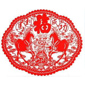 马到成功剪纸_河北蔚县传统手工艺品特色剪纸
