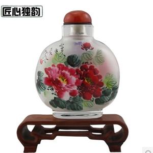 饶阳牡丹内画鼻烟壶_河北衡水特色饶阳内画鼻烟壶